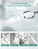 Douchette haute pression portable 10 vitesses, en acier inoxydable poli, design moderne, écologique, économie d'eau, garantie 4 ans