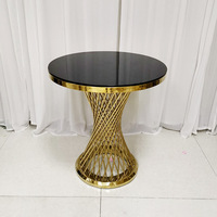 Support de décoration de gâteau de mariage moderne de haute qualité, table en acier inoxydable doré, blanc et noir avec base en fer pour présentation de gâteaux