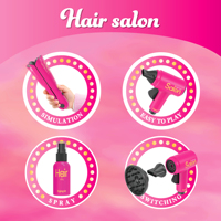 Jeu de Coiffure de Simulation 14 Pièces pour Enfants avec Sèche-Cheveux Jouet, Fer Plat, Peigne, Miroir et Outils de Maquillage