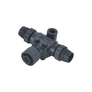 MNEA2000 Connector M12 T-Connector 5pin A Code Malex2 To Female T Adapter Plastic Screw