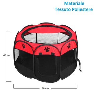 Corral Plegable para Mascotas de 74x74x43 cm, Recinto Transpirable de Malla para Perros con Bolsa de Transporte - Product Image 2