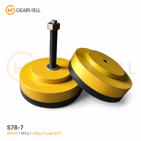 Série S78 S78-7 80x49mm M12 0.5T Patin de nivellement anti-vibration pour machine-outil, pied amortisseur pour tour CNC