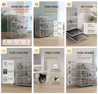 Cage d'élevage moderne multicouche en métal pour pigeons de course, enclos carré spacieux en fil métallique, support roulant, conception sécurisée anti-évasion pour oiseaux