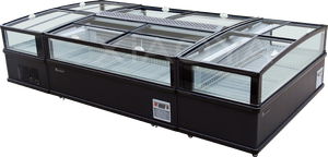 Vitrine réfrigérée pour aliments surgelés, congélateur de présentation de poisson, îlot de congélation pour supermarché, congélateur coffre avec éclairage LED, dégivrage automatique, refroidissement direct - Product Image 6