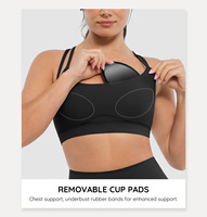 Soutien-gorge de sport léger Vractive respirant avec logo personnalisé, bretelles croisées, coussinets amovibles, maintien moyen, coupe courte, vente en gros