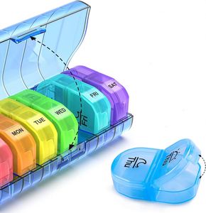 Nuevo Organizador de Pastillas Azul 2024 de Alta Calidad, 2 Veces al Día, Pastillero Semanal AM PM, Estuches Diarios para Pastillas, Caja de Medicamentos - Product Image 1