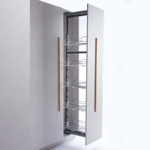 kitchen cabinet pantry units soft close sliding tall larder pull out organizer basket