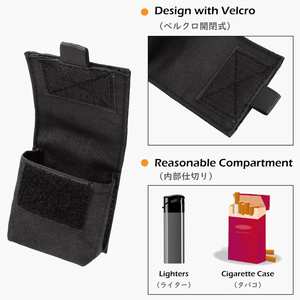 Étui à cigarettes tactique pour batterie, pochette Molle, petit sac de rangement, porte-briquet, mini-sac banane pour cigares - Product Image 5