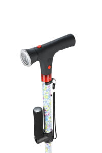 Asta da passeggio a doppia impugnatura regolabile Smart LED con allarme SOS forniture per terapia riabilitativa - Product Image 3