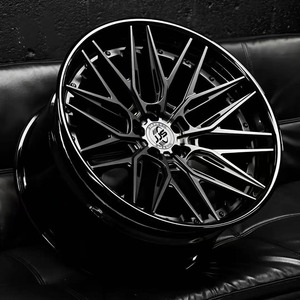 JJSEES Jantes en alliage d'aluminium forgé noir en deux parties 5x120 5x114.3 5x112 18 19 21 22 24 26 20 pouces pour bmw audi <span class=keywords><strong>Ferrari</strong></span> - Product Image 1