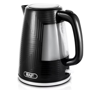 Bouilloire électrique noire de 1,7 L, portable, pour usage domestique et hôtelier, sans BPA, sans fil, arrêt automatique, lampe LED, chauffe-eau - Product Image 2