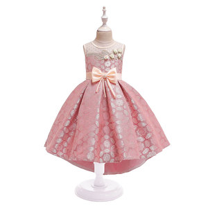 Vestido de niña de las flores de satén con lazo, vestido de princesa para fiesta, vestidos formales para niñas, ropa de noche para bodas - Product Image 1