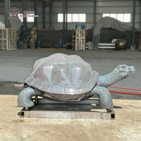 Sculpture de tortue en bronze antique TREVI, grande statue de tortue en métal coulé sur mesure pour la décoration de paysages en bord de mer