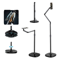 TELESIN support de téléphone portable universel magnétique flexible support de tablette de diffusion en direct en porte-à-faux fonction de levage pour le sol