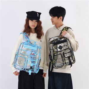 Unisex Clear <b>Backpacks</b> <b>Waterproof</b> Transparent PVC <b>School</b> Bags Large Capacity College Students PVC Bags - Product Image 4