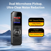 Dictaphone numérique portable mini enregistreur vocal nomade avec prise de son à 360 degrés, interface USB, format WAV, 30 heures d'enregistrement, en zinc
