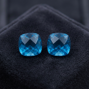 Topacio Azul Suizo Natural, Corte Cojín, Facetado, Piedras Preciosas Sueltas, Certificado por Terceros, Venta al Por Mayor, Gopika Exports, Para Joyería - Product Image 3