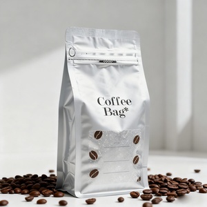 Bolsa de Embalaje de Café en Polvo de Aluminio Impresa Personalizada, 250g 500g 1kg 12oz, Reciclable, con Válvula, Cierre y Fondo Plano - Product Image 4