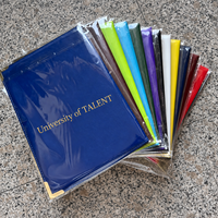 Protège-diplôme en cuir PU vierge format A4 avec logo personnalisé, impression or ou argent, porte-certificat A5 pour l'école