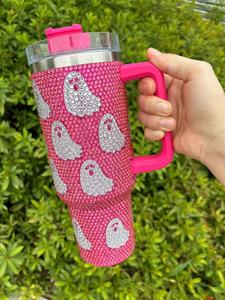 Nieuwe Halloween Geschenken Bling Strass Ghost <span class=keywords><strong>Skull</strong></span> Cups 40Oz Rvs Strass Halloween Pompoen Tuimelaars Met Stro - Product Image 2