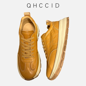 Zapatillas de Piel de Caballo QHCCID con Suela de Goma y Tacón Bajo, Zapatos Casuales Acolchados para Hombre, Estilo para Caminar de Uso Diario - Product Image 3