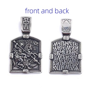 Collar con Colgante de Biblia de Acero Inoxidable con Diseño de Locomotora, Joyería Religiosa de Guerrero Sagrado, Amuleto de Cruz Dominante Bíblica - Product Image 2