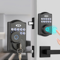 Cerradura Inteligente de Alta Calidad para Puerta Principal con 2 Manijas, Teclado Electrónico, Código, Cerrojo y Huella Dactilar