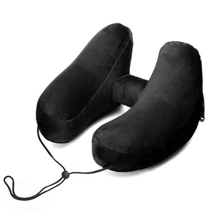 Travesseiro De Viagem Inflável Personalizado OEM Logotipo <span class=keywords><strong>H</strong></span> Sharp Pescoço Travesseiro Com Ganchos E Loops De Chapéu - Product Image 1