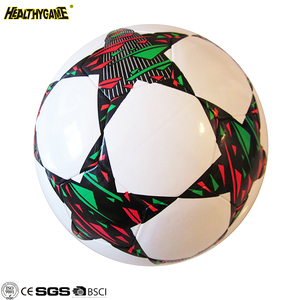 Laminated high quality soccer ball leather PU size 5 for Match color red - Product Image 3