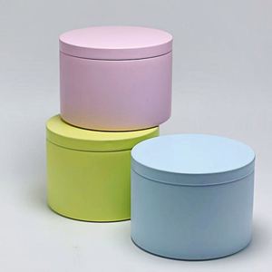 <b>Empty</b> Metal Round 2oz 4oz 8oz 16oz Tin Candle Can <b>Box</b> Container Seamless Cream Green Purple Black Pink Candle Tin With Lid 8oz - Product Image 4