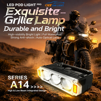 Feu de calandre LED super lumineux A14 196W 32V à trois lentilles 19600LM, tricolore, Canbus, pour camion, voiture, moto