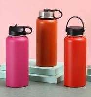 Bouteille d'eau isotherme en acier inoxydable à double paroi de 950 ml avec logo personnalisé, large ouverture, sans BPA, pour le sport (vente en gros)