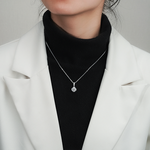 Collares de moissanita de plata 925 para mujer 1ct corte brillante redondo D vvs1 925 collar de moissanita creado en laboratorio de plata - Product Image 4