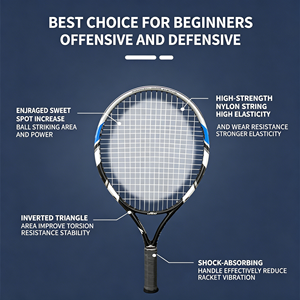 Raquette de tennis professionnelle en fibre de basalte supérieure avec retour d'énergie et cadre robuste pour les jeunes joueurs, idéale pour les matchs en extérieur - Product Image 5