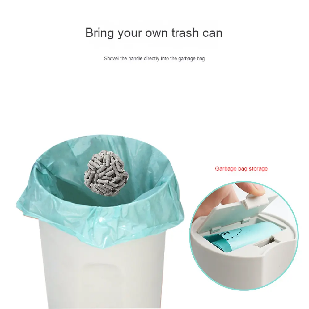 Kunststoff langlebig abnehmbar leichte Antihaft-Katzenstreu Schaufel Schaufel mit Poop Taschen Bild Sandbox Kunststoff nachhaltig