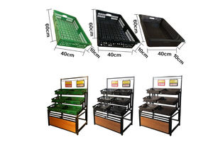 Frutas y Hortalizas estante de exhibición de tienda de comestibles de <span class=keywords><strong>rack</strong></span> de visualización bastidores vegetal de la fruta estante de exhibición de estante - Product Image 4