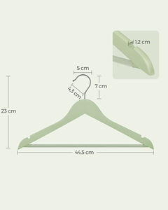 <span class=keywords><strong>SONGMICS</strong></span> Cintres multicolores avec pantalons antidérapants Cintres avec encoches pour épaules Cintres en bois - Product Image 6