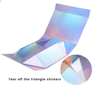 Grande boîte cadeau en papier avec couvercle, fermeture magnétique holographique personnalisée, boîte cadeau pour <span class=keywords><strong>baby</strong></span> shower, Saint-Valentin, Noël - Product Image 3