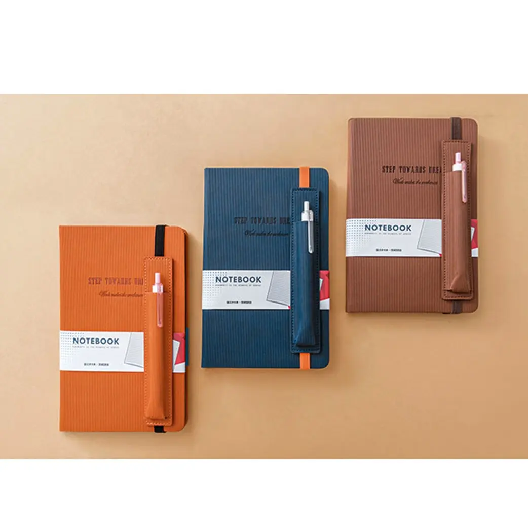 2022 di Prezzi di fabbrica Su Misura A5 Agenda Planner Notebook Hardcover Dell'unità di elaborazione Diario In Pelle Con Il Supporto Della Penna