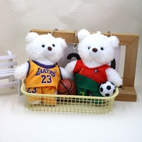 Porte-clés en peluche personnalisé pour ours avec impression de logo, rembourrage en coton PP, 11x7x13cm