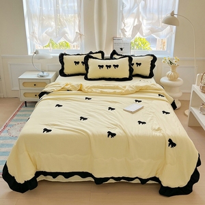 Juego de Edredón Moderno <span class=keywords><strong>Nina</strong></span> Bow con Encaje, 4 Piezas, para Uso en el Hogar y Bodas, de Poliéster, para Verano - Product Image 6