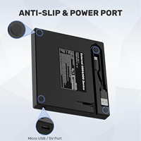 Drive Optik Eksternal 7-in-1 Terbaru dengan HUB dan Pemutar Flash Disk USB, Pembaca Kartu SD/TF, Pembakar DVD CD untuk Laptop