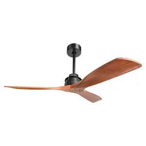 DC 110V modern solid wood 60inch led ceiling fans with remote control ceiling fab without light