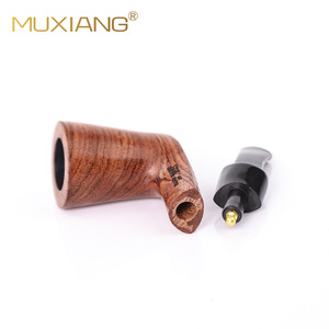 Muxiang Rosewood Smoking Pipe Bent Type 3mm Filter Tobacco Pipe For Men With Case - Product Image 4