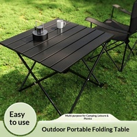 Table pliante d'extérieur en acier au carbone de style omelette pour le camping, les pique-niques, les marchés nocturnes – Meuble d'extérieur durable et facile à ranger