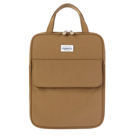 Tas Laptop Denim Custom Berbahan Katun, Portabel, Sederhana, Ringan, Tahan Air, Lapisan Dalam Datar, Penyimpanan untuk Pria, Bahan Corduroy