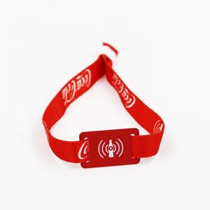 Pulsera RFID de tela Mifare Classic 1K 4K MIFARE PLUS EV1 2K Pulseras tejidas textiles RFID activas reutilizables - Product Image 1