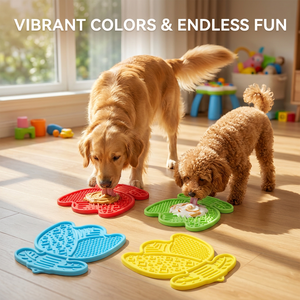 Tapis de léchage pour chien en silicone Tulip avec ventouse - Tapis de léchage écologique pour animaux de compagnie pour le bain, le toilettage et les soins dentaires - Product Image 6