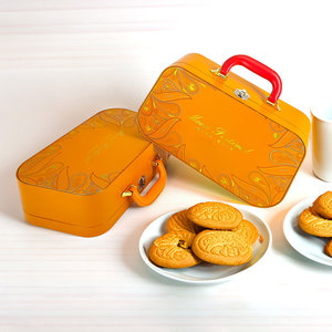 Tùy Chỉnh Rỗng Túi Xách Hình Cấp Thực Phẩm Kim Loại Hộp Thiếc Cookie Sô Cô La Lon Thiếc Với Xử Lý Bánh Bao Bì Lớn Tin Hộp Ăn Trưa - Product Image 2