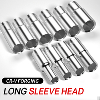 Douille à chocs de qualité industrielle supérieure, finition chromée CR-V, personnalisable OEM, 8-32 mm, entraînement 1/2 pouce pour réparation automobile